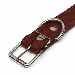 Ошейник комбинированный кожа/брезент, безразмерный, 70 х 3,5 см, ОШ 25-60 см, коричневый - Пижон фото 4