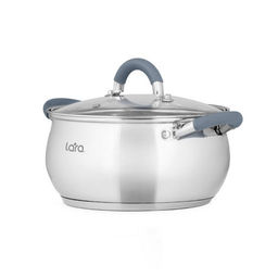 Кастрюля LARA (нерж) BELL 22x12,5см, 4,7л, капсулир индукц дно,стеклян. крышка (LR02-483)  фото 3