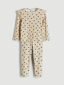 ?i?ekli K?z ?ocuk Bluz ve Tayt