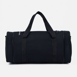 Сумка дорожная на молнии, 3 наружных кармана, длинный ремень, цвет чёрный/серый