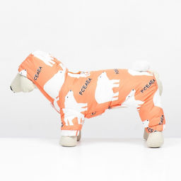 Комбинезон Стиляга, размер S (ДС 25 см, ОШ 29 см, ОГ 40 см) белый/оранжевый - Simaland фото 4