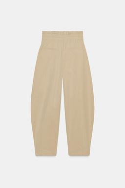 PANTALON PAPERBAG GLOBO / Camel claro - Zara фото 5