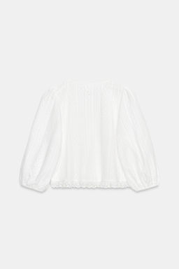 BLUSA BORDADOS PERFORADOS / Blanco roto - Zara фото 4