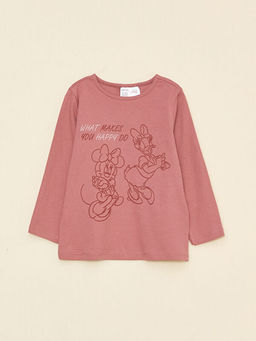 Bisiklet Yaka Uzun Kollu Minnie Mouse Bask?l? K?z Bebek Pijama Tak?m? - Waikiki фото 2