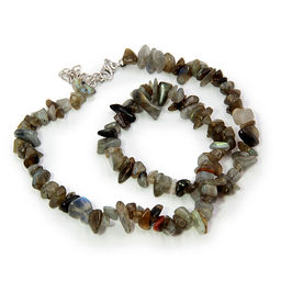 Бусы из камня Лабрадор для мистических желаний и мощной защиты 45см