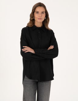 Siyah Oversize Uzun Kollu G_mlek - Pierre cardin фото 3