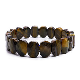 Браслет из камня Соколиный глаз с огранкой - камень защиты, счастья и изобилия