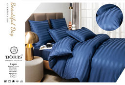 КПБ Boris Cтрайп-сатин на резинке по кругу BORSSR12 1.5 спальный