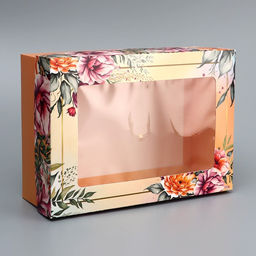 Цена за 2 шт. Коробка складная, крышка-дно, «Цветочки», 24×17×8 см с окном
