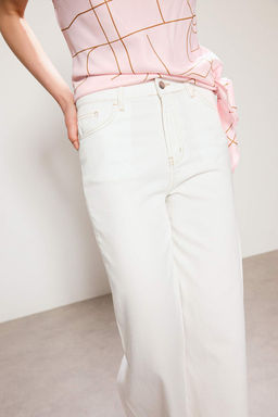 Trendyol Studio Ekru Tencel Kar?s?ml? Yuksek Bel Wide Leg Jeans TWOSS26JE00244 - Trendyolmilla фото 6