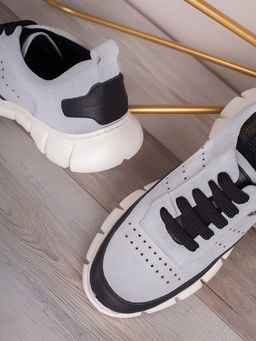 Кеды мужские Турция / Классические кроссовки в стиле casual 121-54-00 Серый - Piniolo фото 4