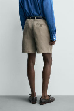 BERMUDA REGULAR FIT 100% LINO / Beige claro - Zara фото 3