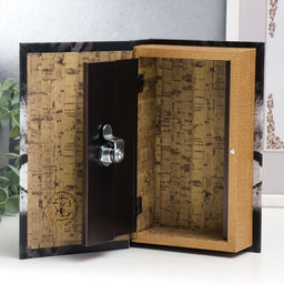 Шкатулка книга-сейф «Лев. Through the eves of a lion», дерево и искусственная кожа, с замком, 21×13×5 см