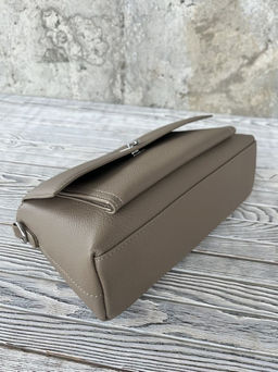 Женская кожаная сумка через плечо 8219 Серо-Бежевый - Sergio valentini фото 6