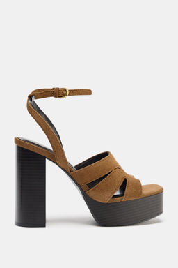 PLATFORM SPLIT SUEDE SANDALS - Zara фото 14