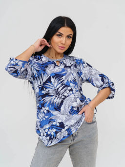 Туника женская, цвет синий белый