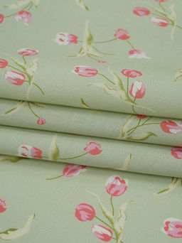 Штапель Премиум (Digital) Весеннее чувство цв.фисташковый, ш.1.45м, вискоза-100%, 120гр/м.кв - Купава фото 7