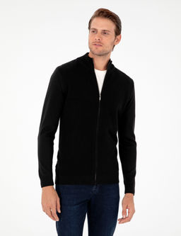 Siyah Slim Fit Fermuarl_ Triko H_rka