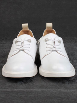 03-HP9962B WHITE Полуботинки женские (натуральная кожа)