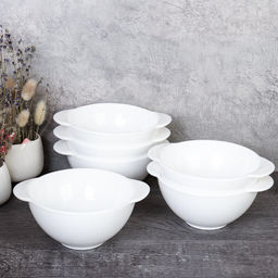 Набор суповых тарелок 6 штук 500 мл с ручками / FA-XTW55 (WHITE) /уп 8/ - Галеонтрейд фото 2