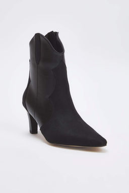 Siyah Suet Deri Detayl? Topuklu Kad?n Bilekte Bot
TAKAW26BO00048 - Trendyolmilla фото 9