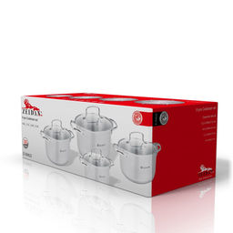 Набор посуды нерж ZEIDAN 8 пр (4,0 л, 5,1 л, 6,6 л, 8,2 л) с крыш, арт. Z-50822