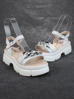08-PED129-1 WHITE Босоножки женские (натуральная кожа)