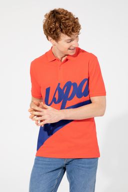 U. S. Polo Assn Мужская красная футболка с воротником-поло - U.s. polo assn фото 3