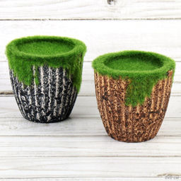 Кашпо со мхом декоративное 8,5х7,5 см / 16025 /уп 240/