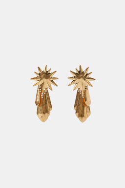 PENDIENTES MET?LICOS SOL FLECOS / Dorado