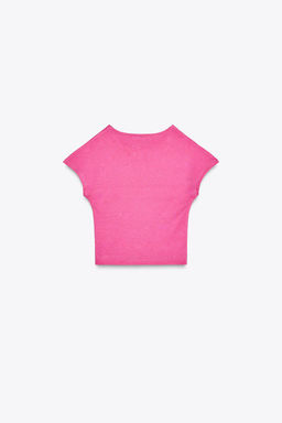 COTTON MODAL CROP T-SHIRT - Zara фото 27