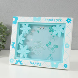 Фоторамка для фото 13?18 см Цветочная, пластик, голубая, 23?2?18 см