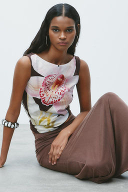 FLORAL POLYAMIDE TOP - Zara фото 6