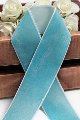 Лента бархатная 3,8 см*10 ярд (SF-5814) голубой №171