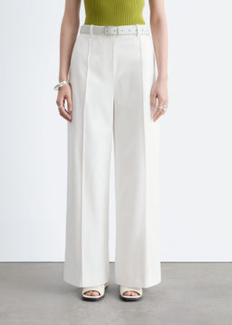 Pantalones de algod?n con pliegues marcados - H&m фото 7