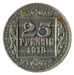 Монета 25 пфеннигов 1918 года Германия Нотгельд (Мюнстер)