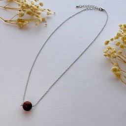 Кулон на цепочке из Бычьего глаза 39 см +