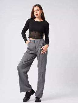 K11688 Брюки палаццо ГРАФИТ