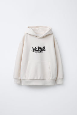EMBROIDERED SLOGAN HOODIE