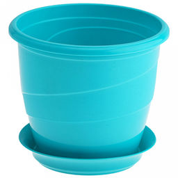 Горшок для фиалок пластмассовый "Венеция" 0,75л, д12см, с поддоном, бирюзовый (Россия)