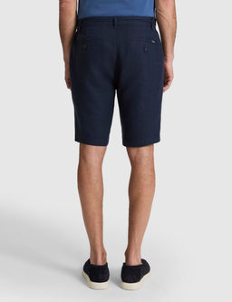 Lacivert Slim Fit %100 Keten Beli Lastikli Kordonlu Dokuma _ort