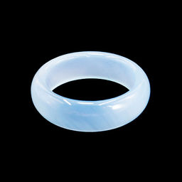 Кольцо из камня гладкое Аквамариновый агат для удачи и счастья размер размер mix