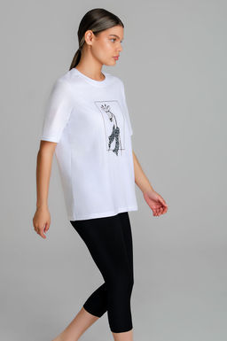 Арт. 51802 Домашний костюм с бриджами 44-52 (5 шт) Цвет:верх- белый, низ- черный