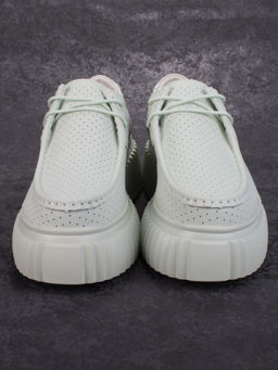 03-PDA169-4 GREEN Полуботинки женские (натуральная кожа)