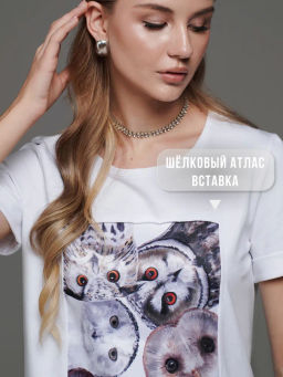 Футболка с шёлковой вставкой FSK068 - Sahar art lab фото 14