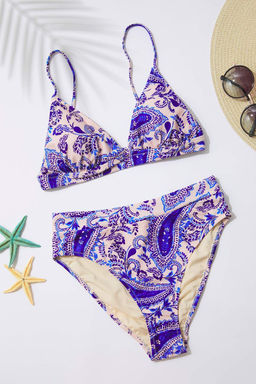 TRENDYOLMILLA Cicek Desenli Ucgen Yuksek Bel High Leg Hipster Bikini Tak?m? TBESS22BT0016  фото 67