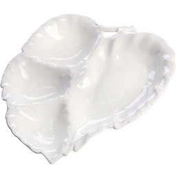 60015 Менажница 4 отдел.,Листок, фарфор LR (х18)