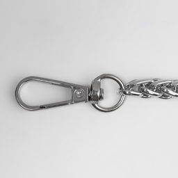 Цена за 2 шт. Цепочка для сумки, с карабинами, железная, 7 7 мм, 120 2 см, цвет серебряный - Арт узор фото 2