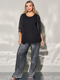 Блузка 0208-2 черный каменный