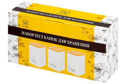 Набор 3 банок для сыпучих продуктов 1,1 л 9,5*9,5*14,5 см Tea, coffee, sugar белый с бамбук.крышк - Elan gallery фото 15